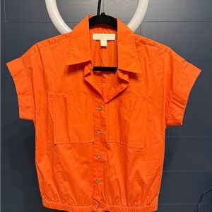 Michael Kors Orange Button Down Shirt